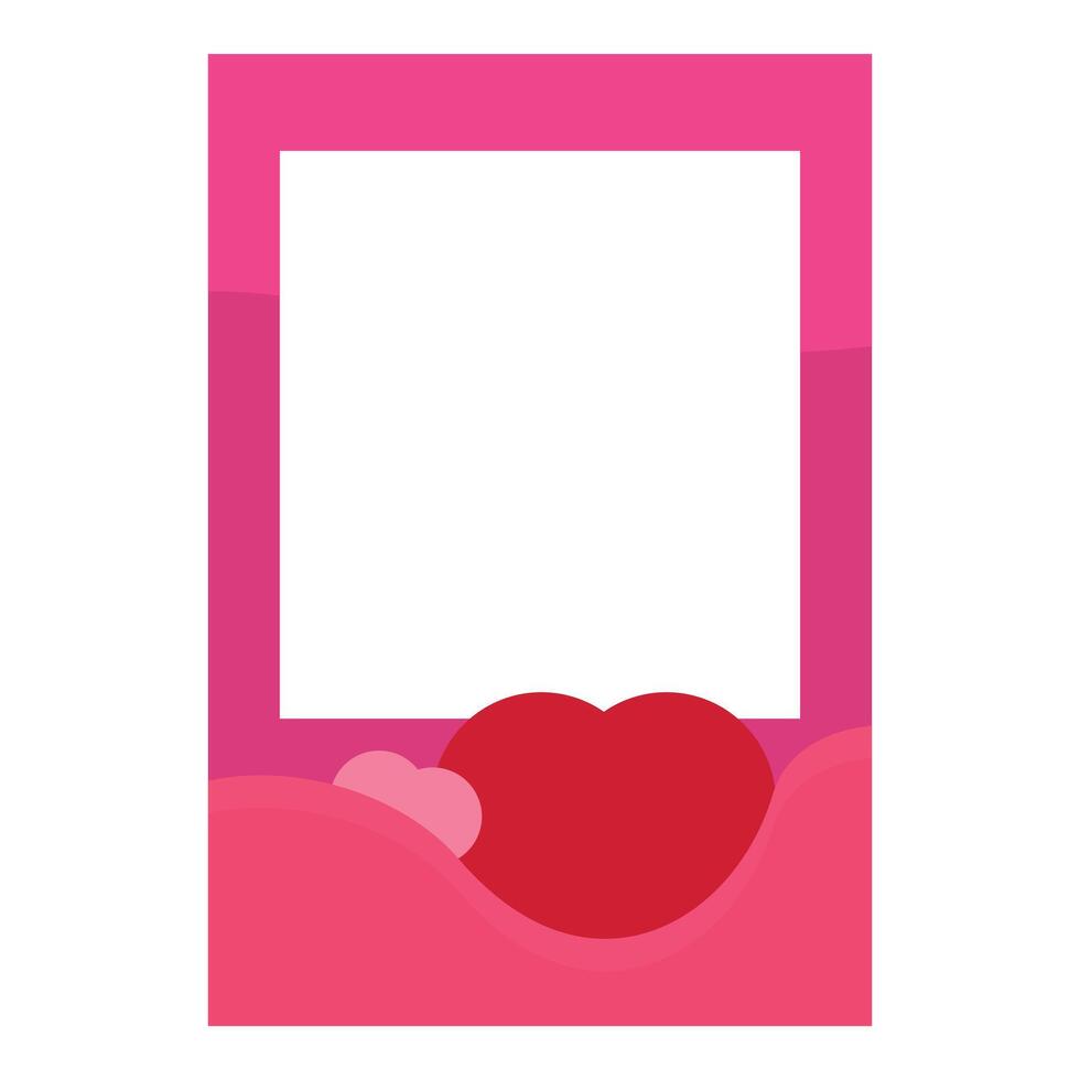 Romantic photo frame decorated with red hearts for valentine's day vector