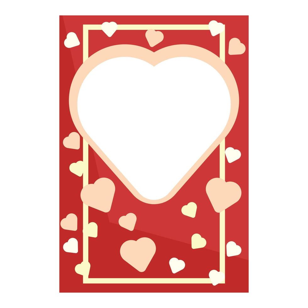 Red valentine's day heart frame surrounded by small hearts vector