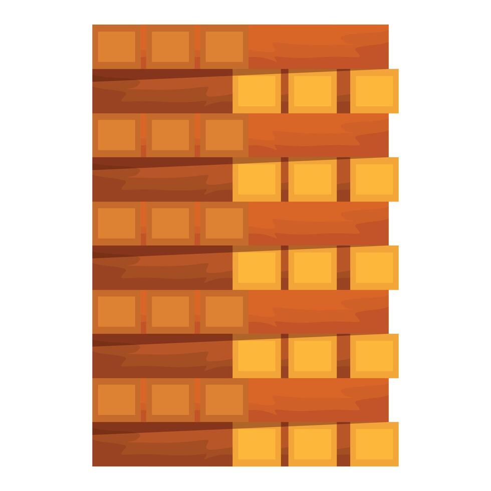 Stack of wooden planks forming a high wall for construction vector