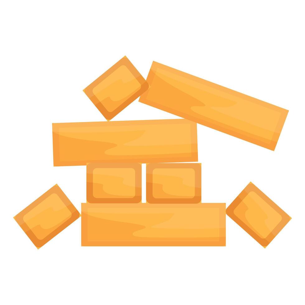 Wooden toy blocks are falling down in a heap vector