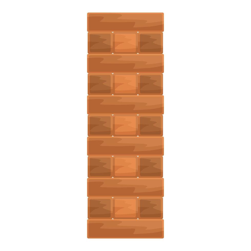 Wooden blocks tower standing on white background vector