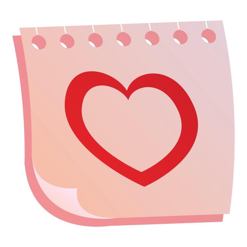 Red heart drawing on pink sticky note paper vector