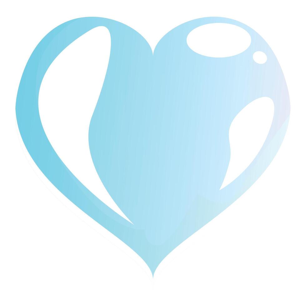 Blue gradient heart symbolizing love and affection vector