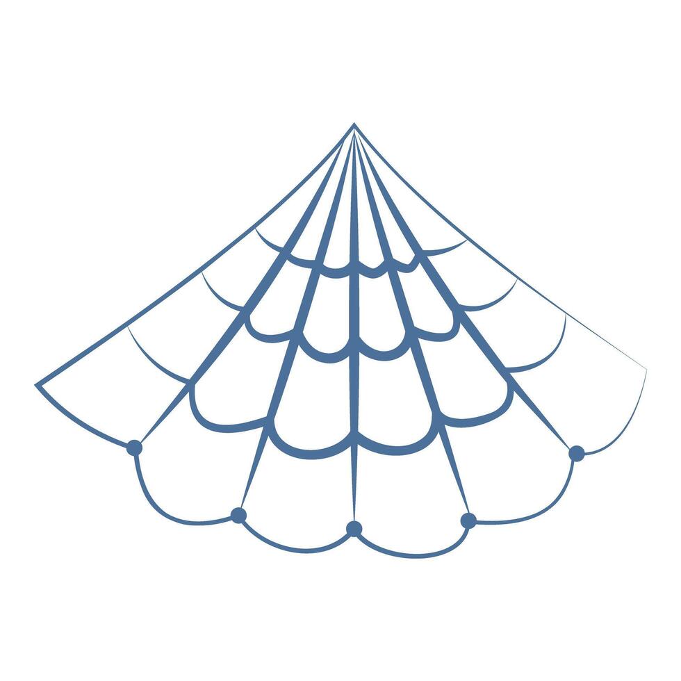 Blue seashell drawing representing summer holidays and ocean life vector