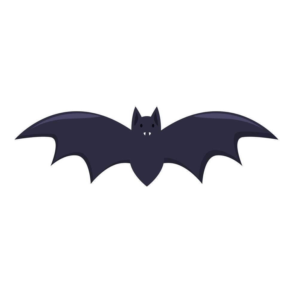 Cute bat spreading its wings on white background vector