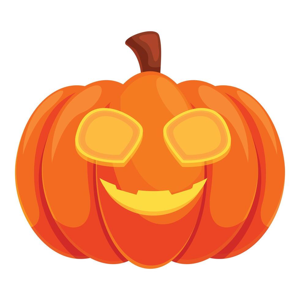 Carved pumpkin is glowing for halloween with a scary grin vector