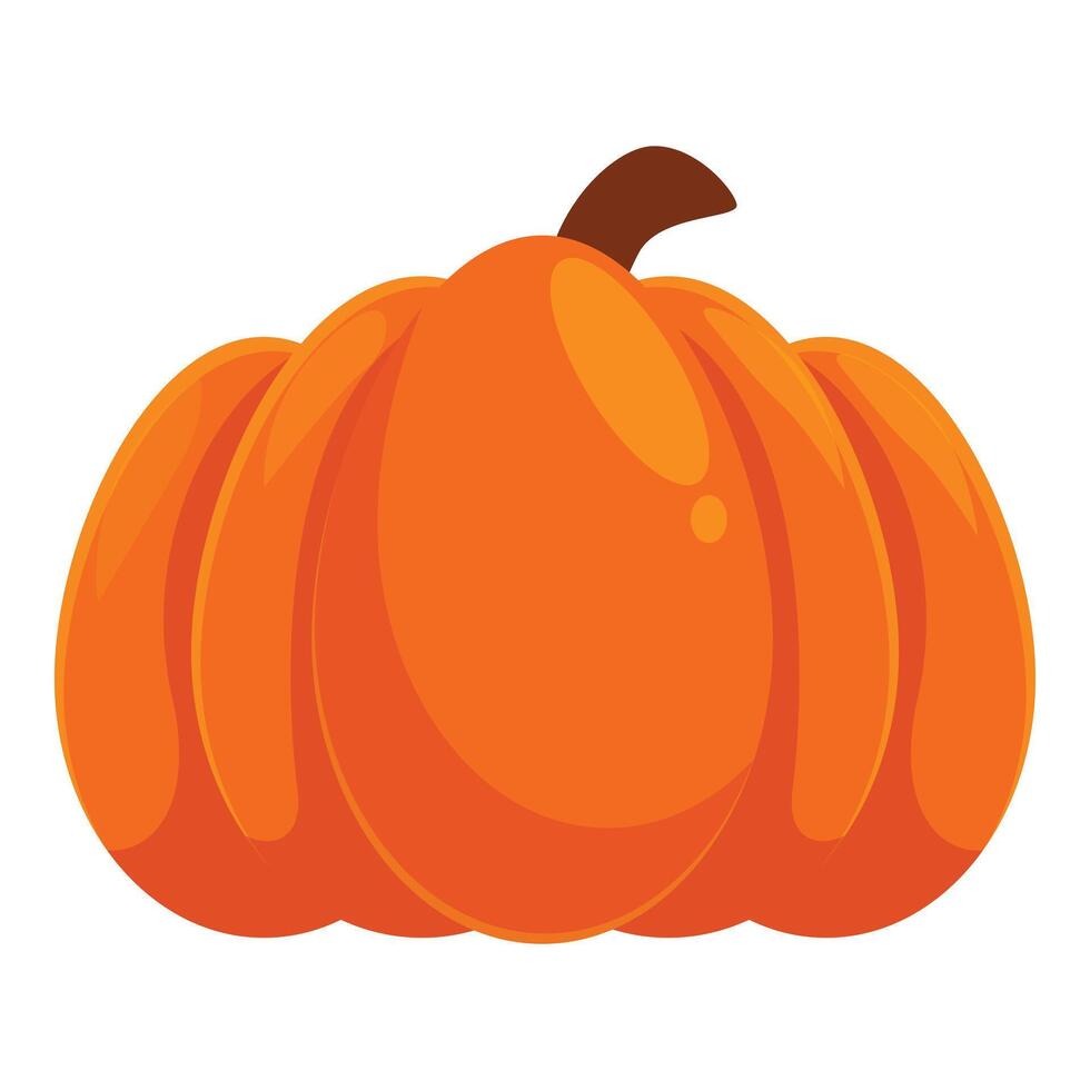 Ripe orange pumpkin sitting on white background vector