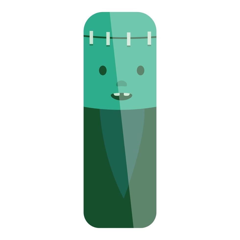 Cute frankenstein monster character smiling and showing teeth vector