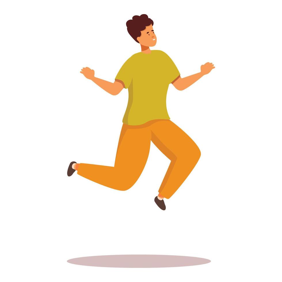 Young man jumping in the air expressing freedom and happiness vector