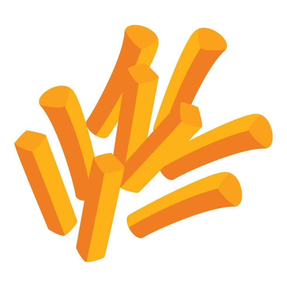 French fries falling down creating tasty pile icon vector