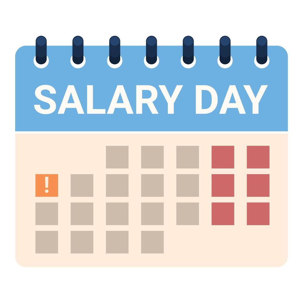 Calendar showing salary day with highlighted date for payroll vector