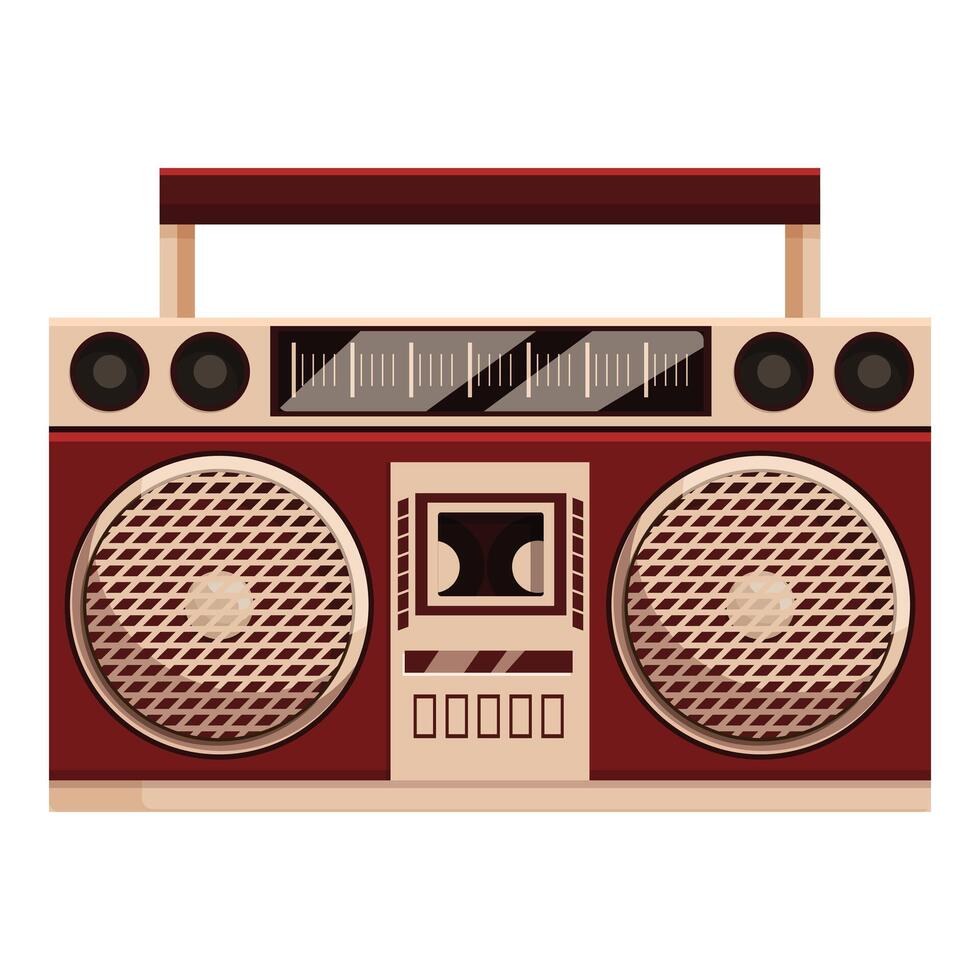 Vintage boombox playing music with style and retro vibes vector