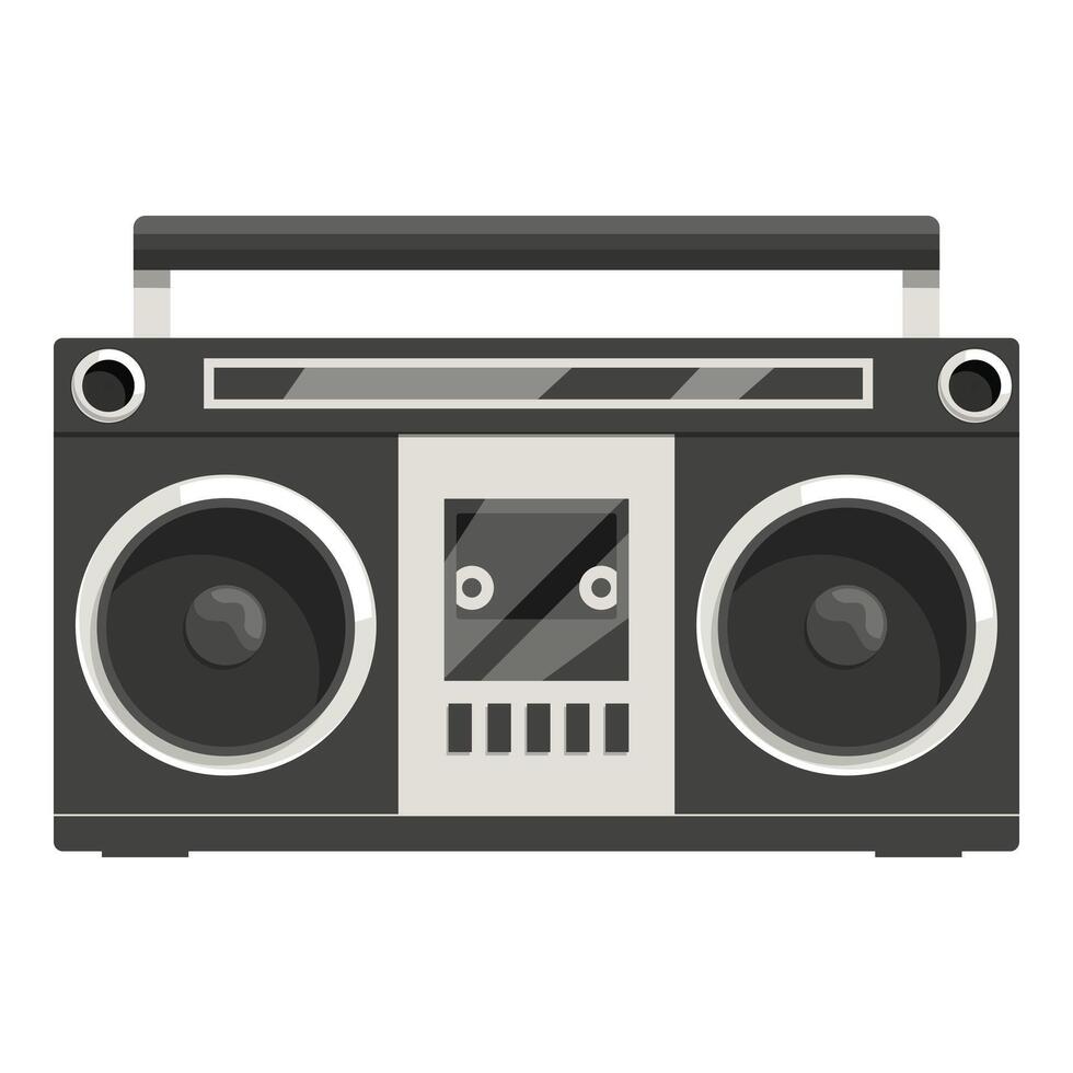 Retro style boombox playing a cassette tape vector