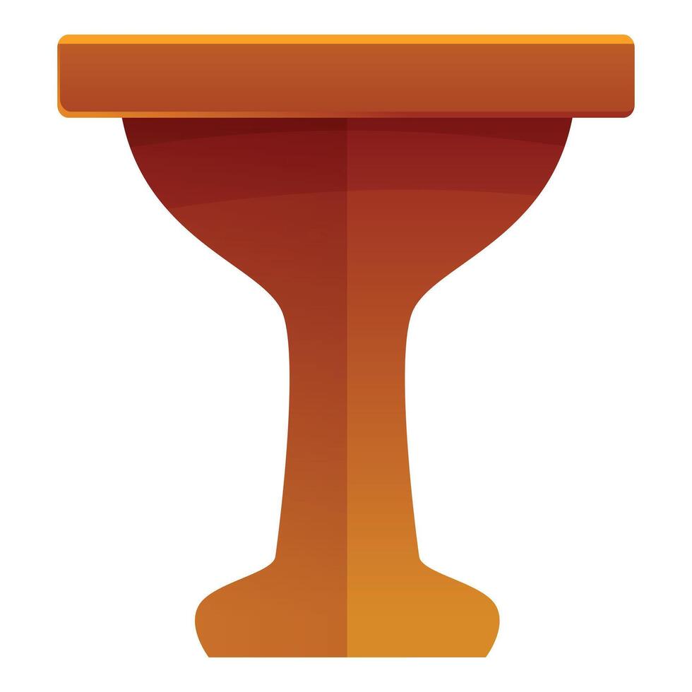 Wooden round table standing on one leg icon vector
