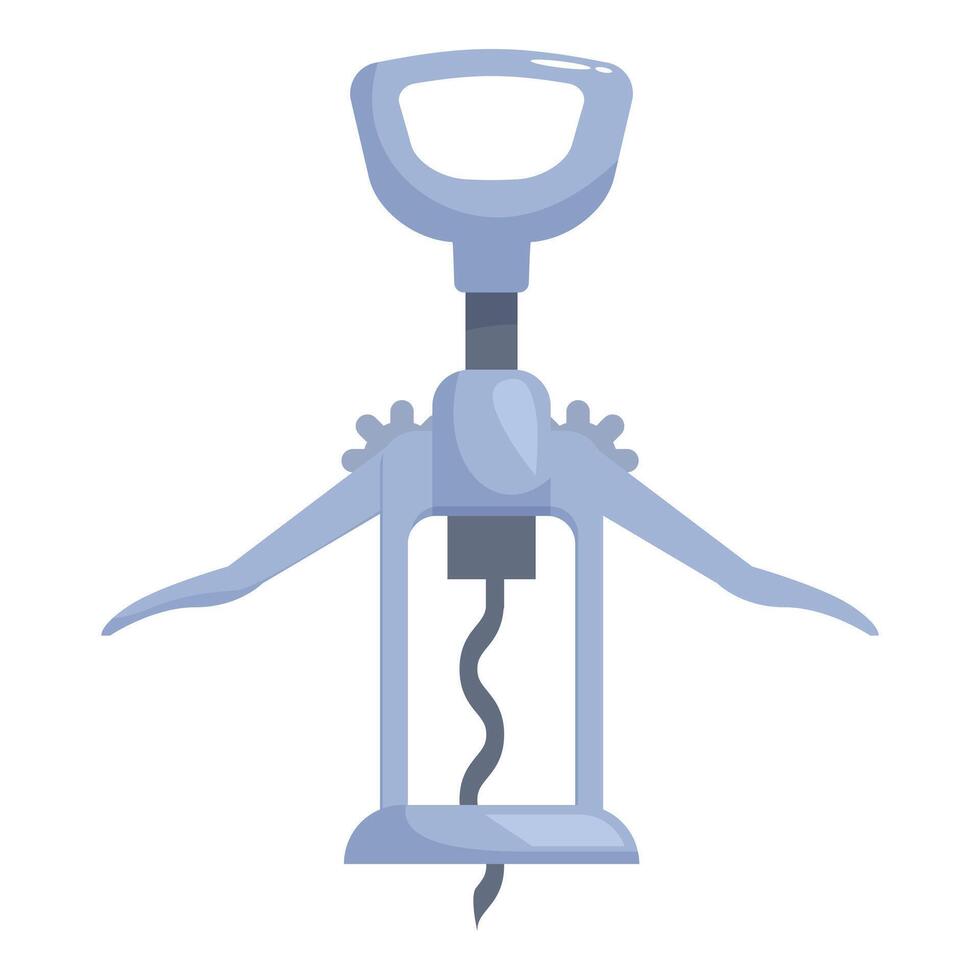 Metal corkscrew for wine bottles opening vector