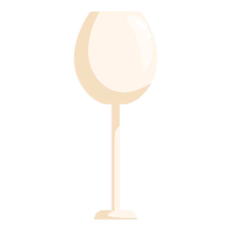 Empty wine glass standing on white background vector