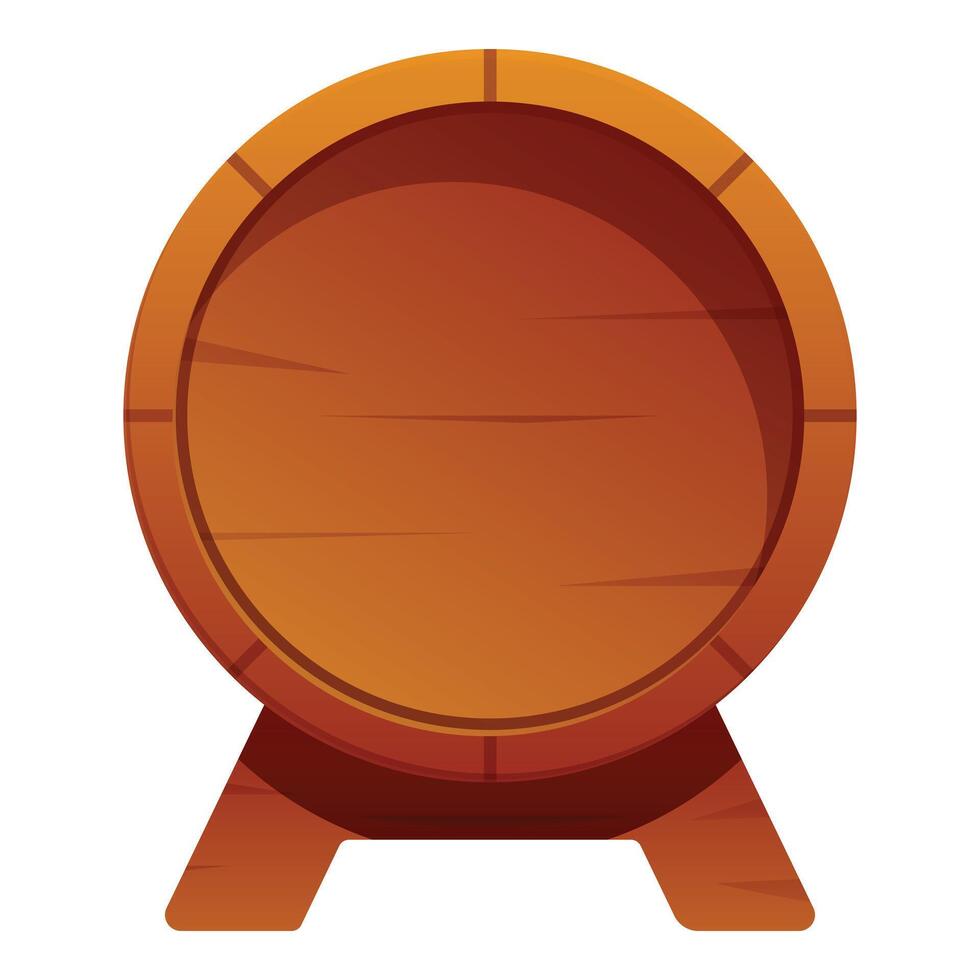 Wooden barrel standing on stand is waiting to be filled vector