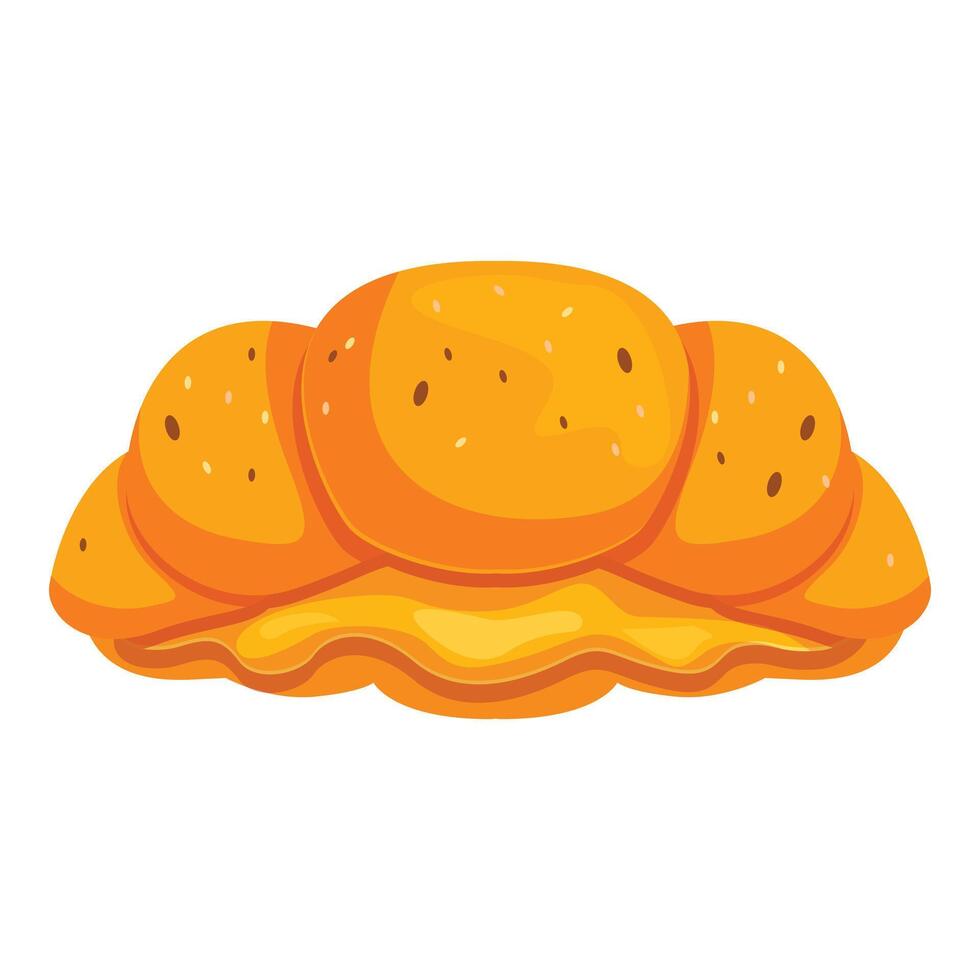 Delicious freshly baked croissant filled with sweet cream cheese vector