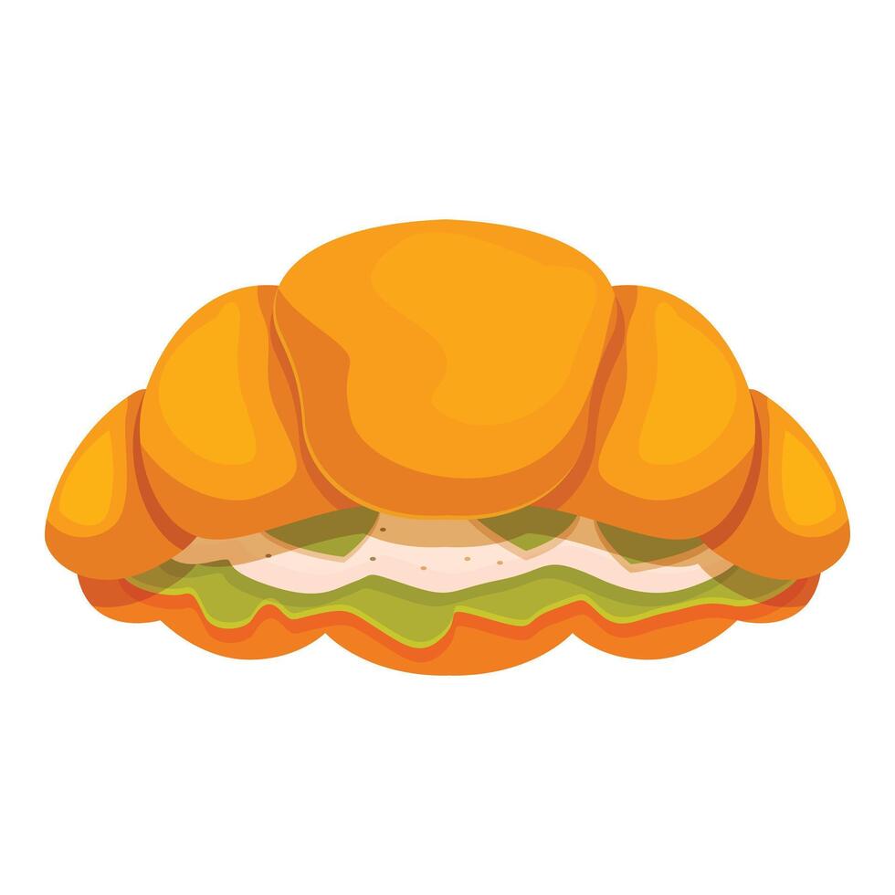 Delicious croissant being filled with avocado and cream cheese for a tasty breakfast vector