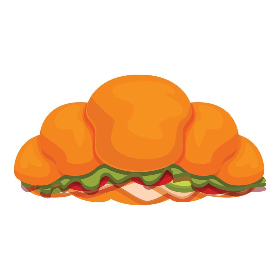 Delicious croissant filled with tasty ingredients being served for breakfast vector