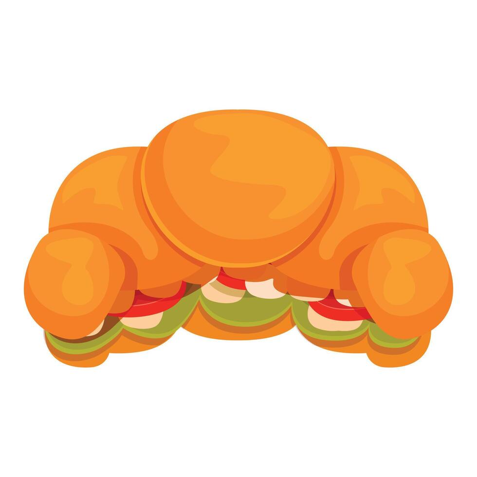 Delicious croissant being served as breakfast sandwich vector
