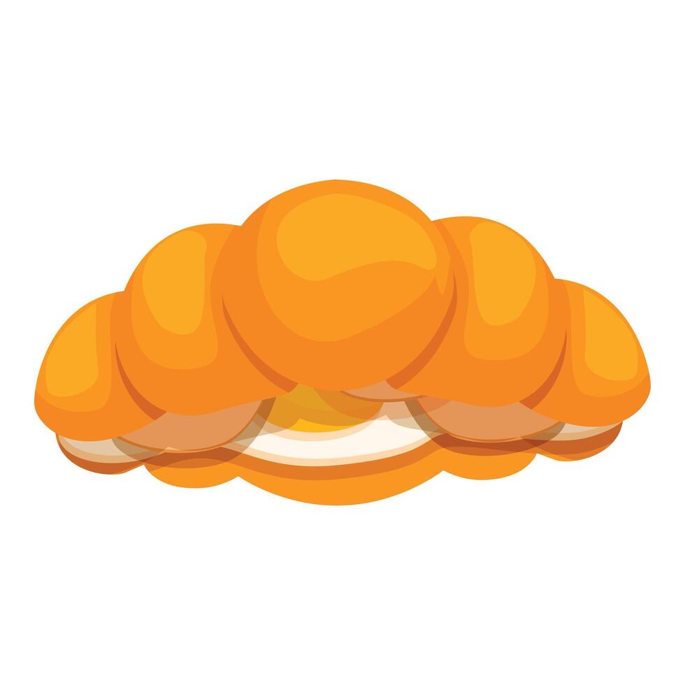 Delicious croissant filled with cream cheese being served for breakfast vector