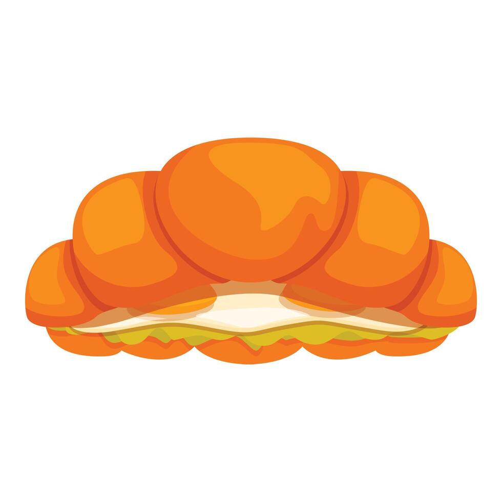 Freshly baked croissant filled with delicious cream cheese filling vector