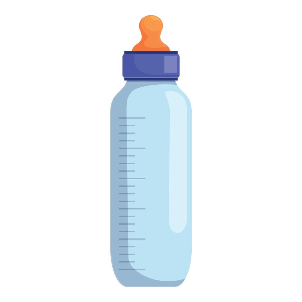 Baby bottle full of milk standing on white background vector