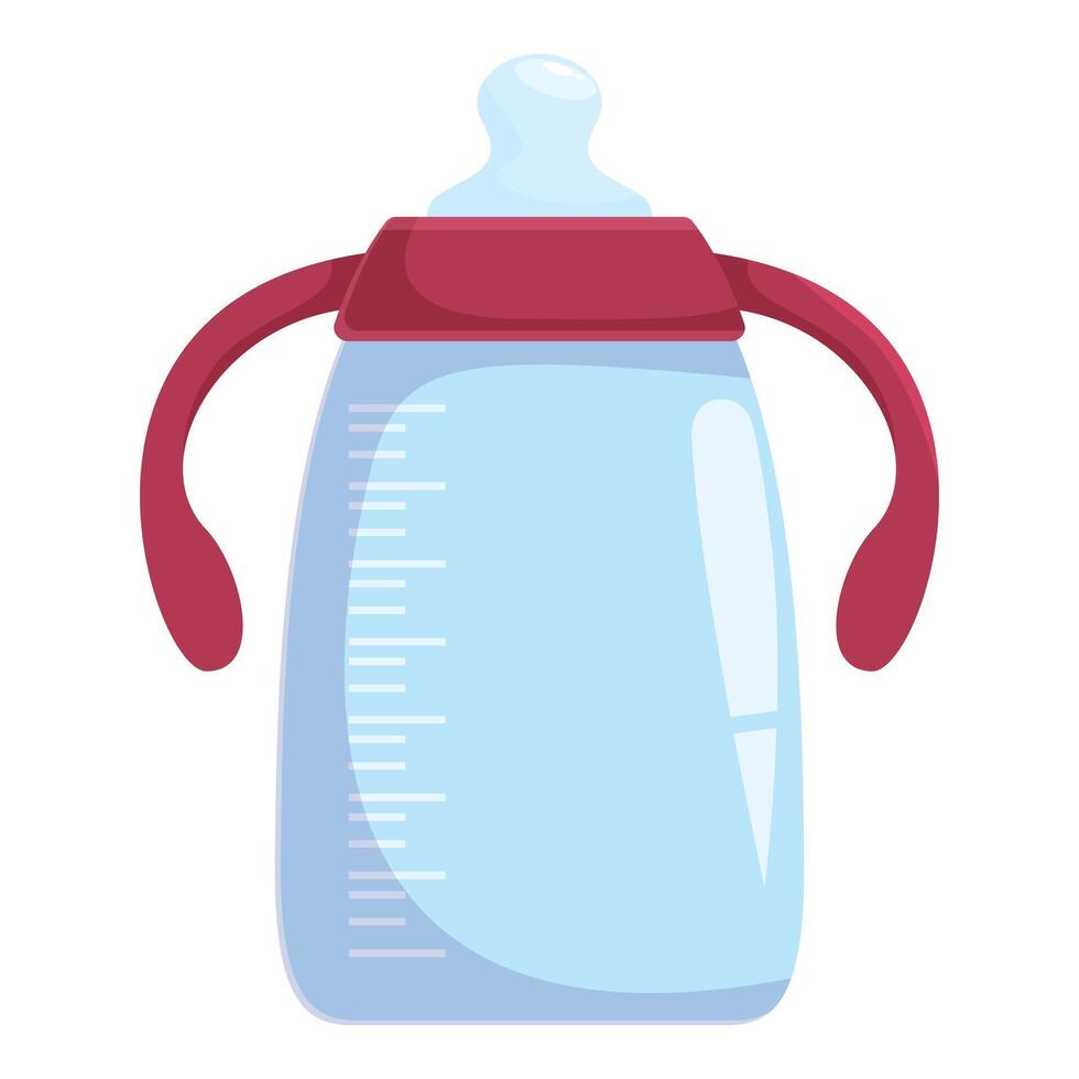 Baby bottle with handles for drinking milk formula vector