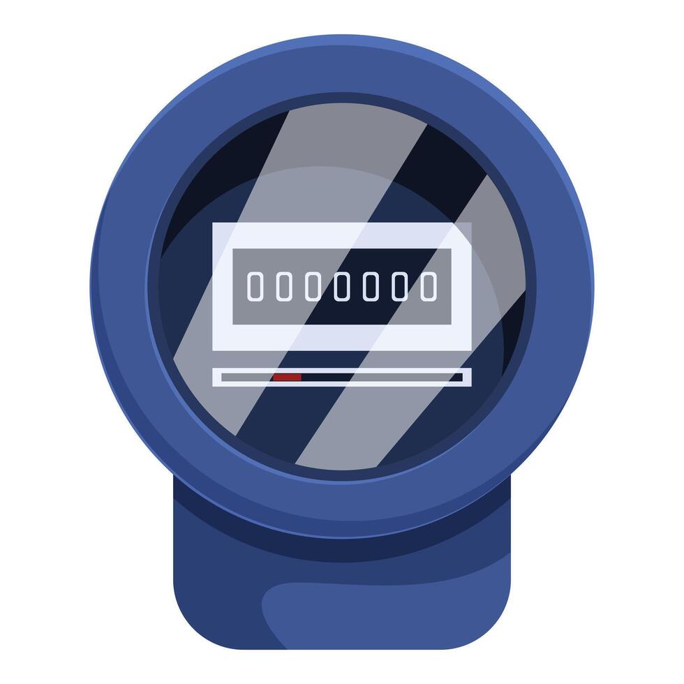 Electric meter with display showing electricity consumption vector