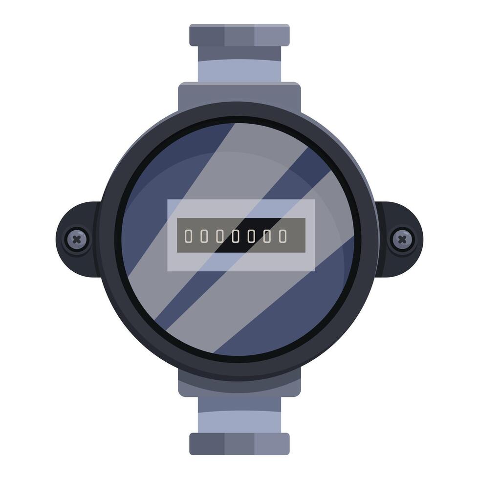 Water meter showing zero consumption measuring water usage vector