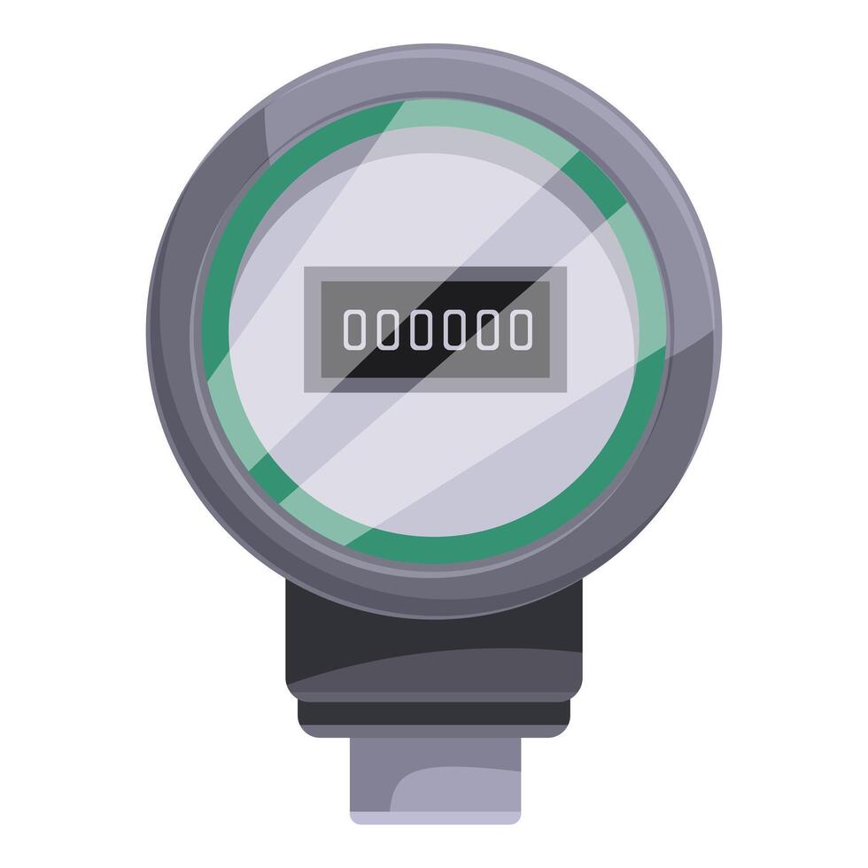 Gas meter showing zero consumption on display vector