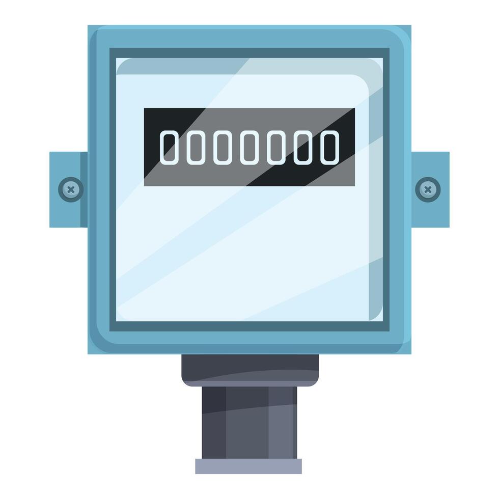 Electric meter counting electricity consumption with increasing number on display vector