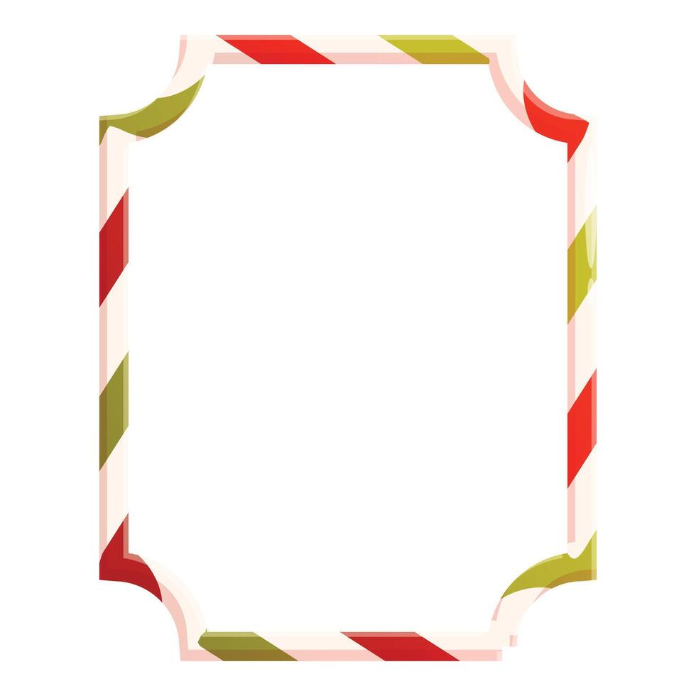 Christmas candy cane border making a square frame vector