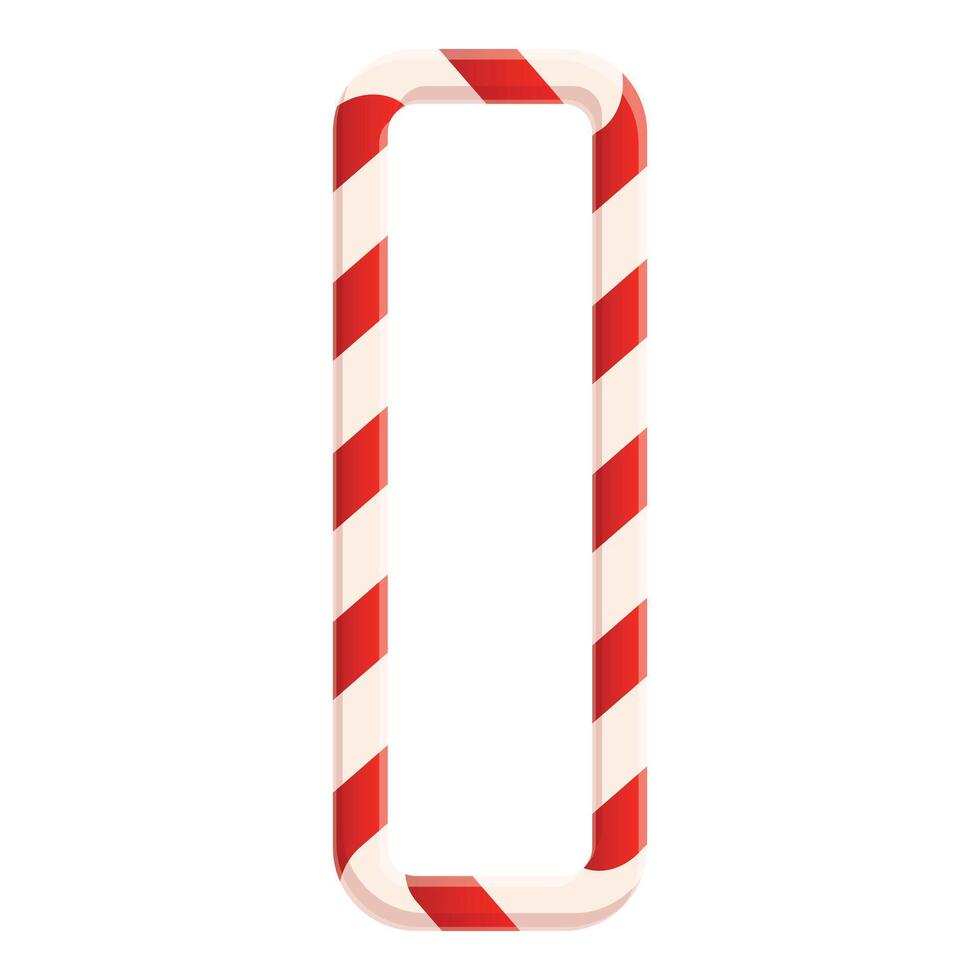 Candy cane letter o forming a sweet christmas alphabet vector