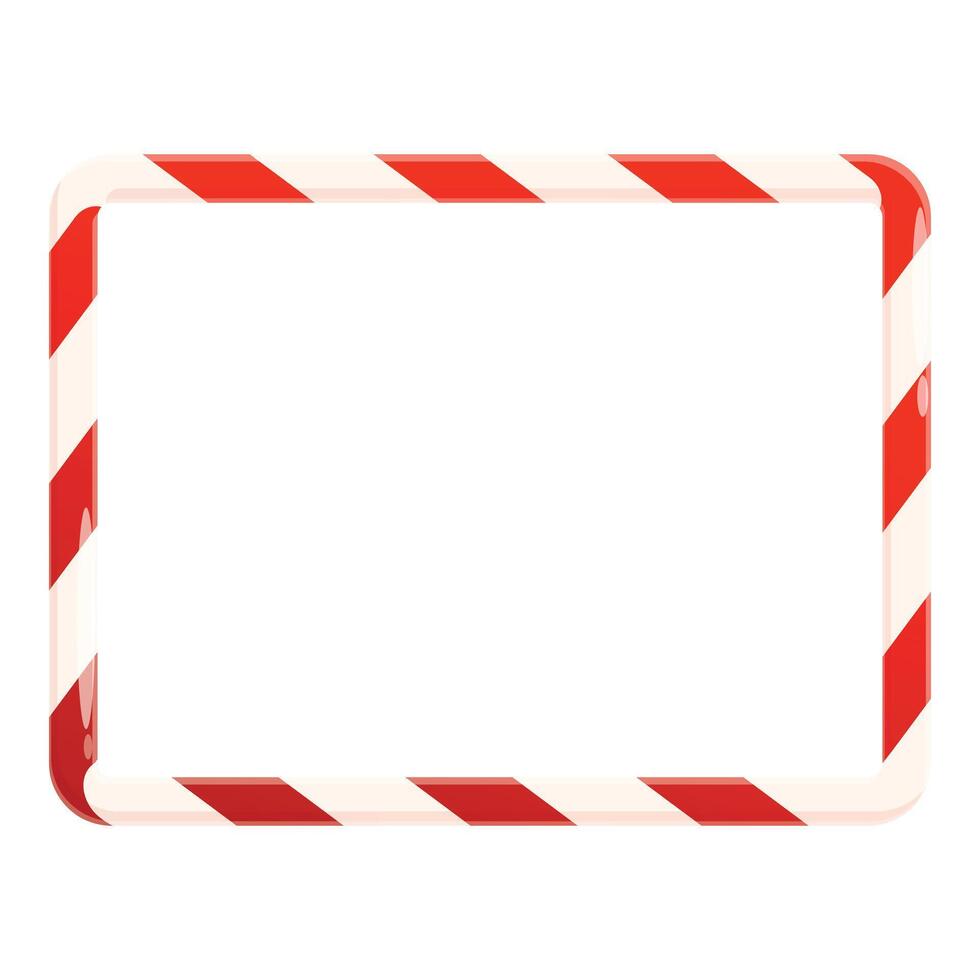 Rectangular christmas candy cane border creating a frame vector