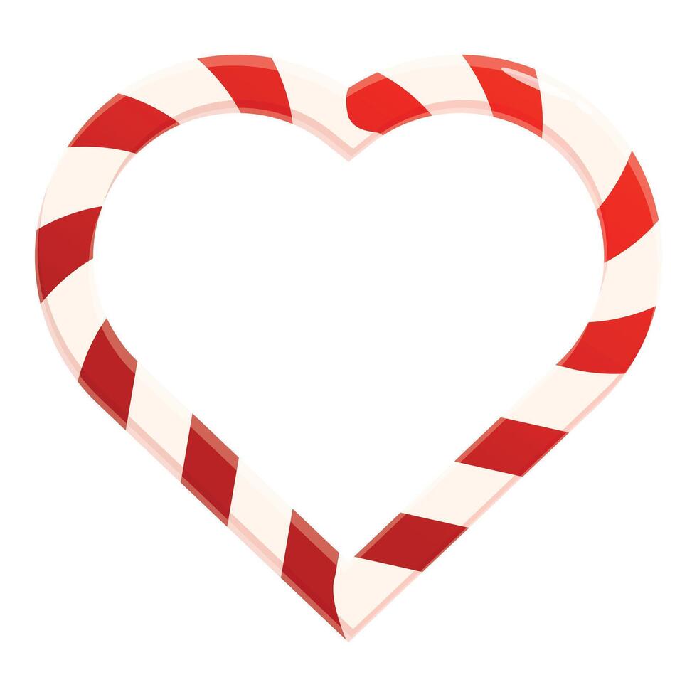 Single candy cane is forming a heart shape vector