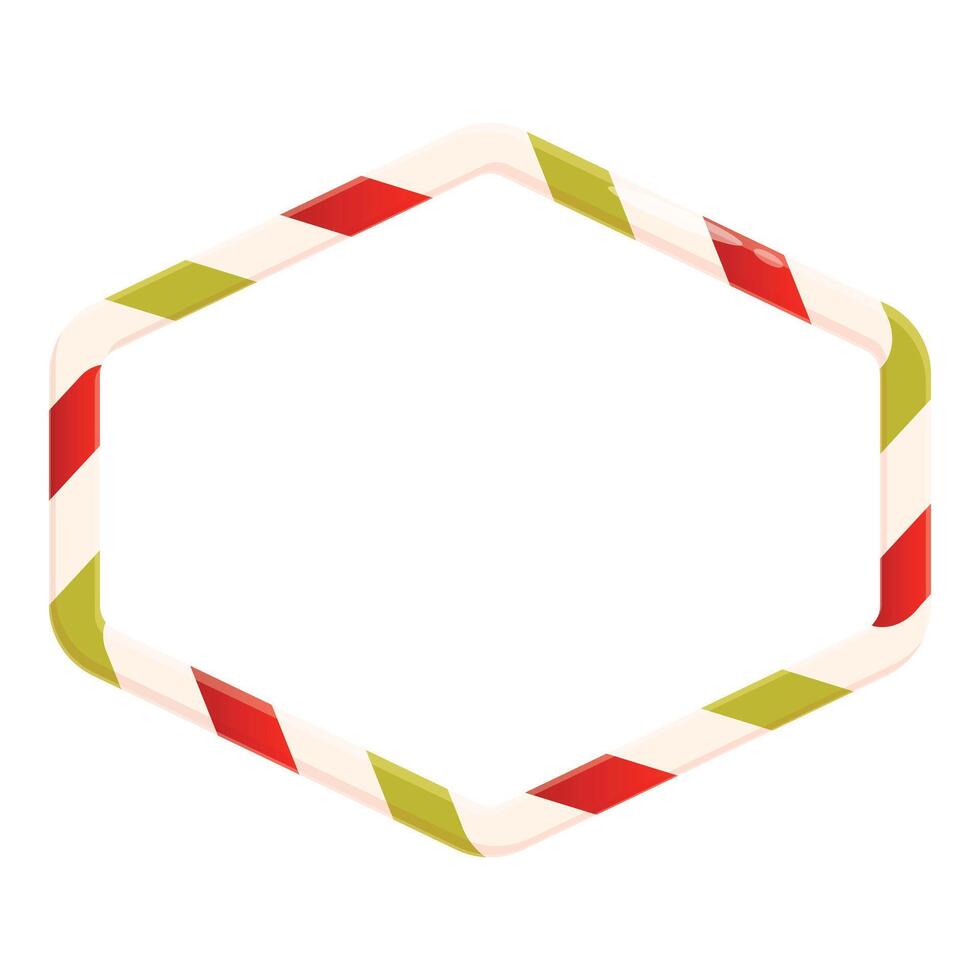 Candy cane hexagon frame border creating empty space vector