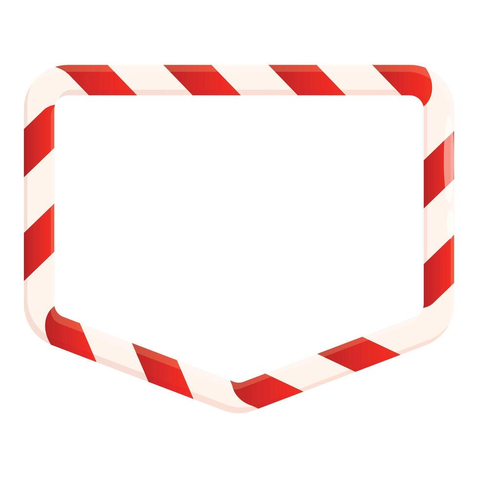 Christmas candy cane border creating empty frame vector