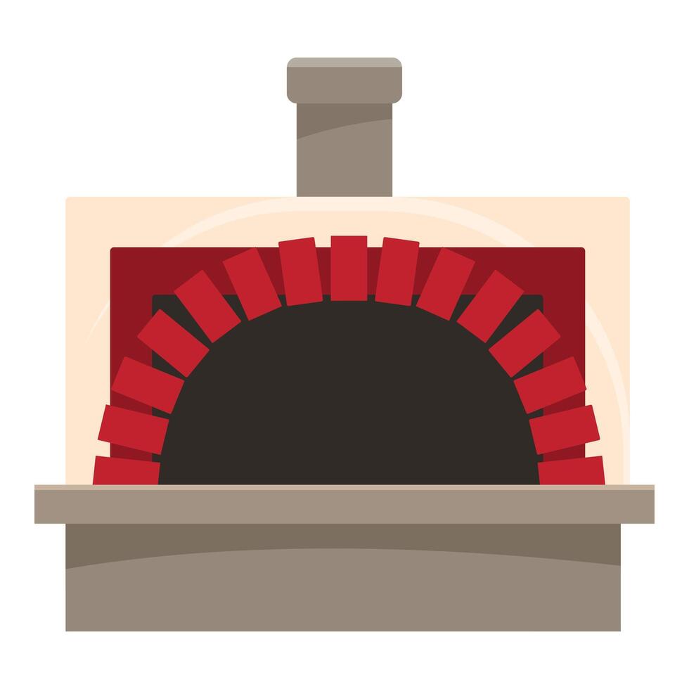 Traditional brick pizza oven baking delicious food vector