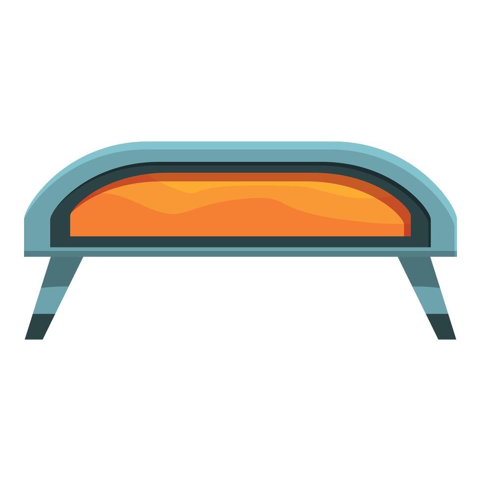Traditional wood fired pizza oven burning with fire inside vector