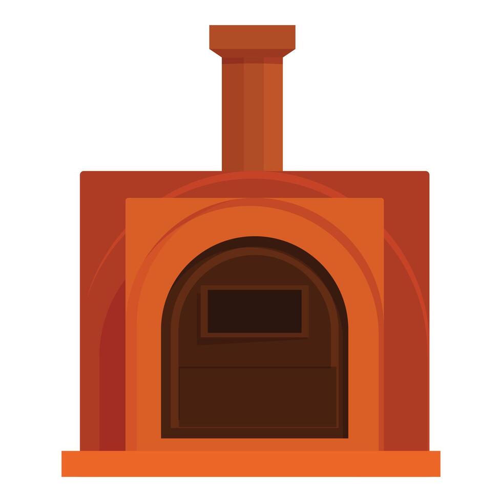Traditional clay pizza oven with chimney for baking delicious pizzas vector