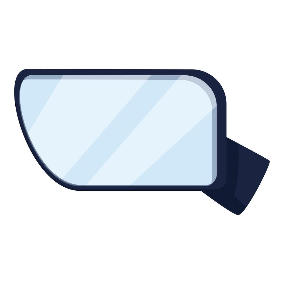 Side rearview car mirror reflecting clear sky vector