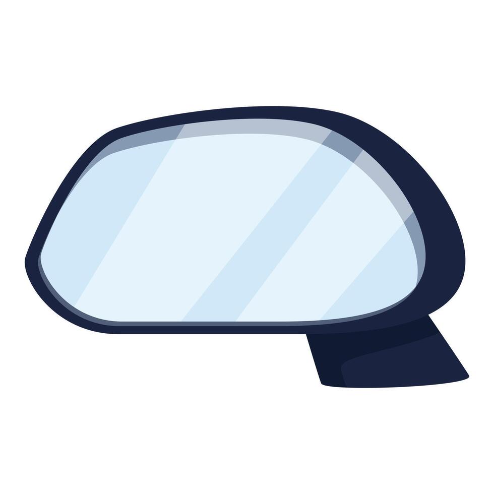 Side rearview mirror reflecting clear blue sky on the road vector