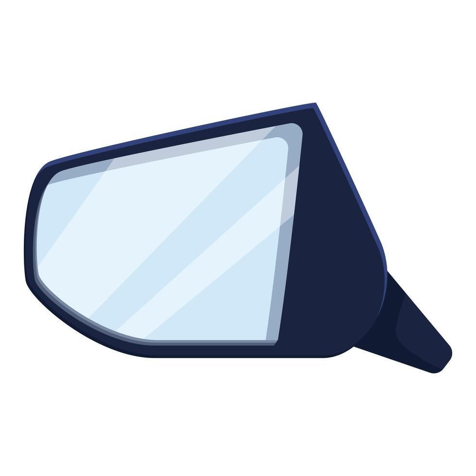 Car side rearview mirror reflecting road safety vector