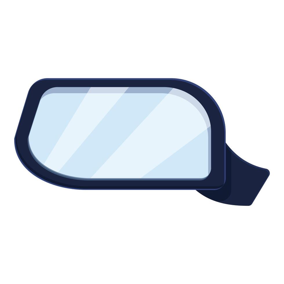 Modern car rear view mirror reflecting road with blue sky vector