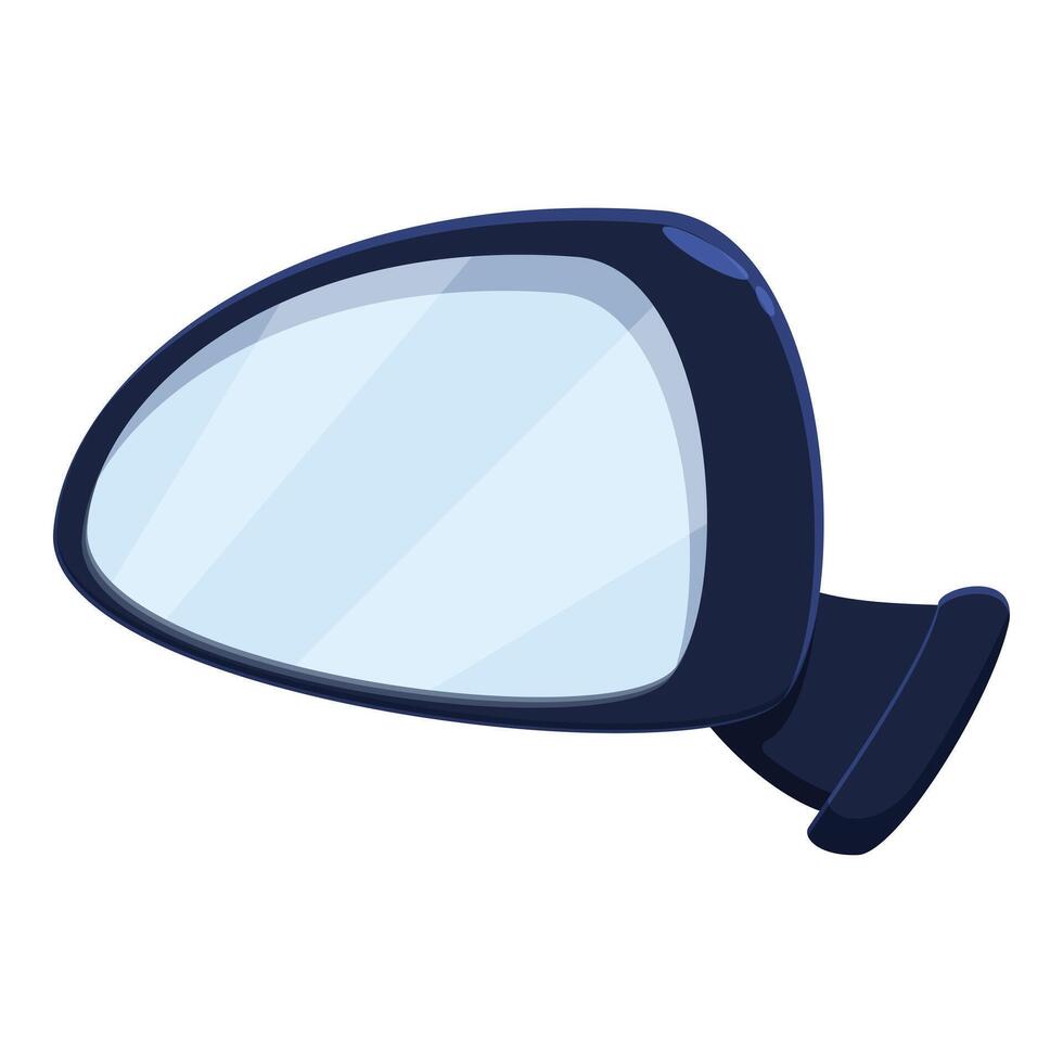 Car side mirror reflecting empty road ahead vector