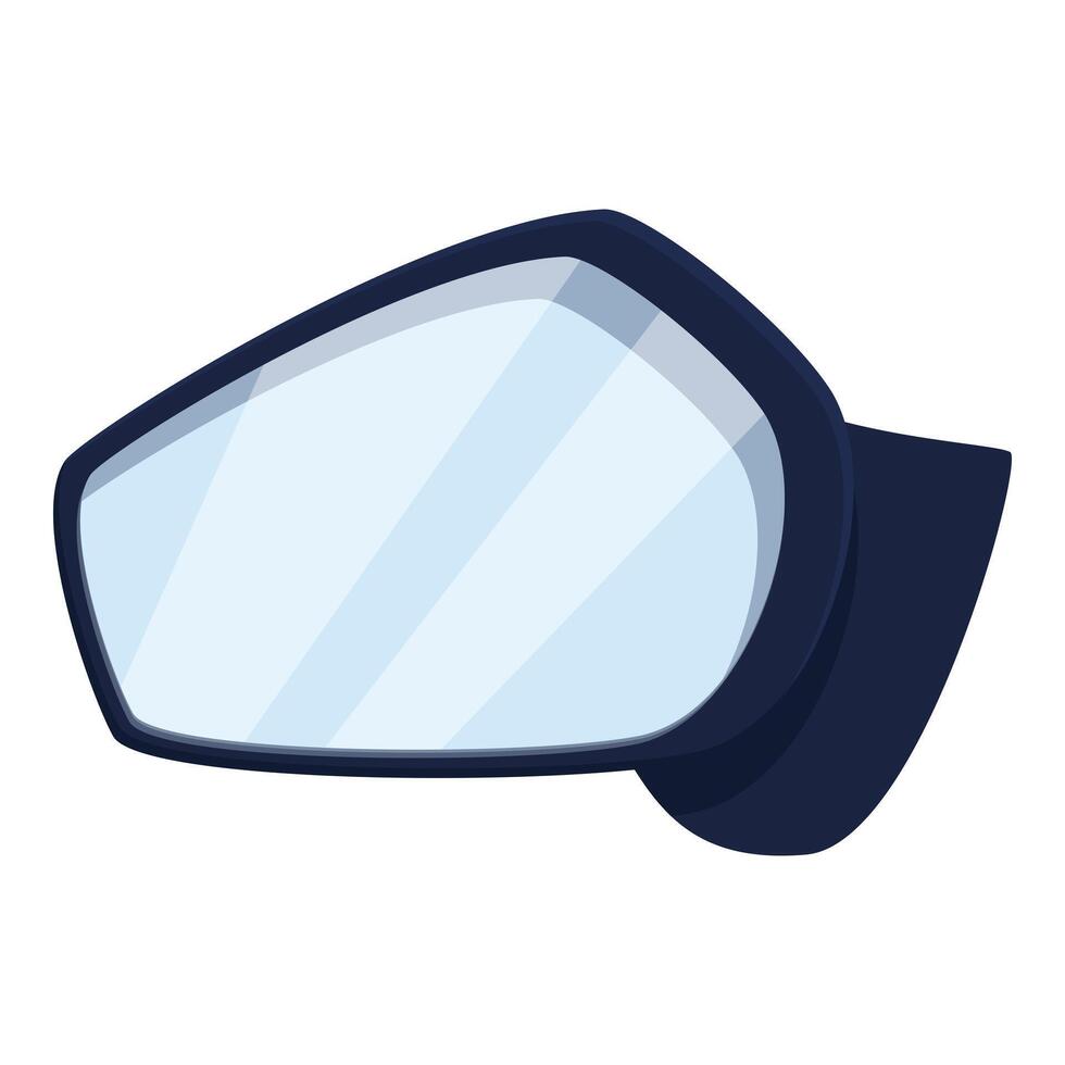 Side rearview mirror reflecting road safety awareness vector