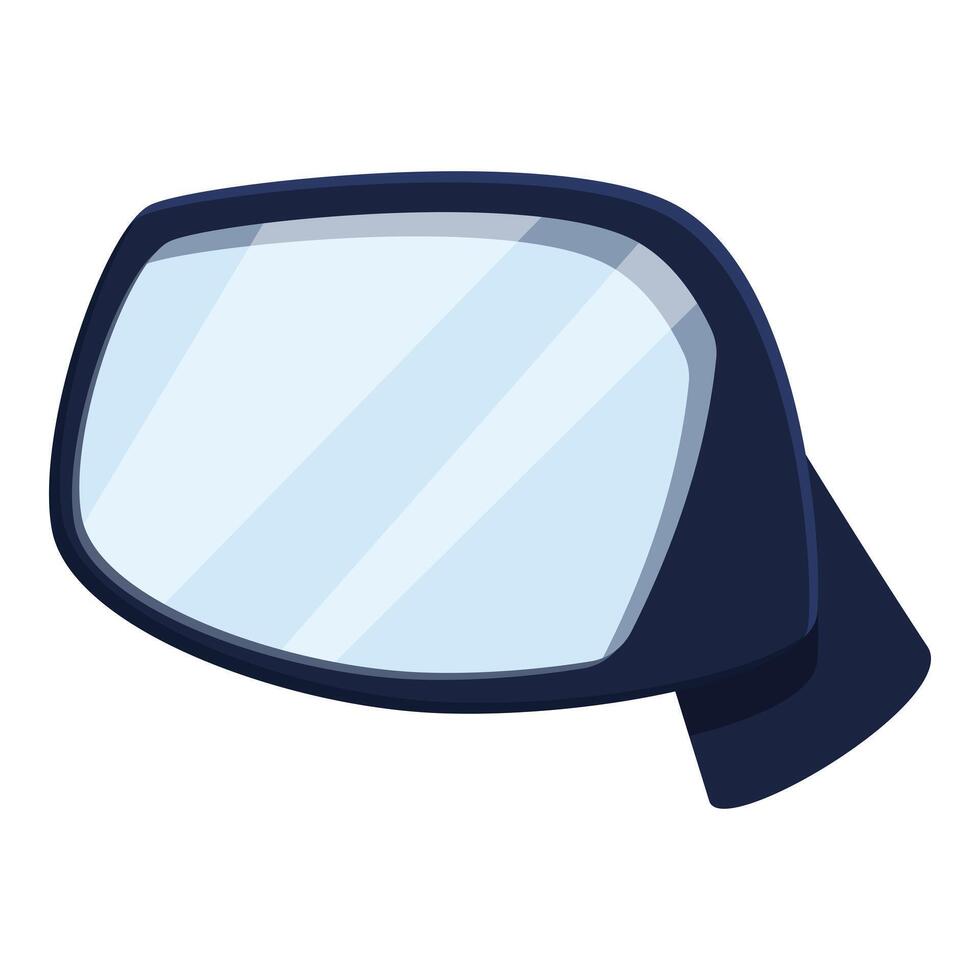 Modern car side rearview mirror reflecting clear sky vector