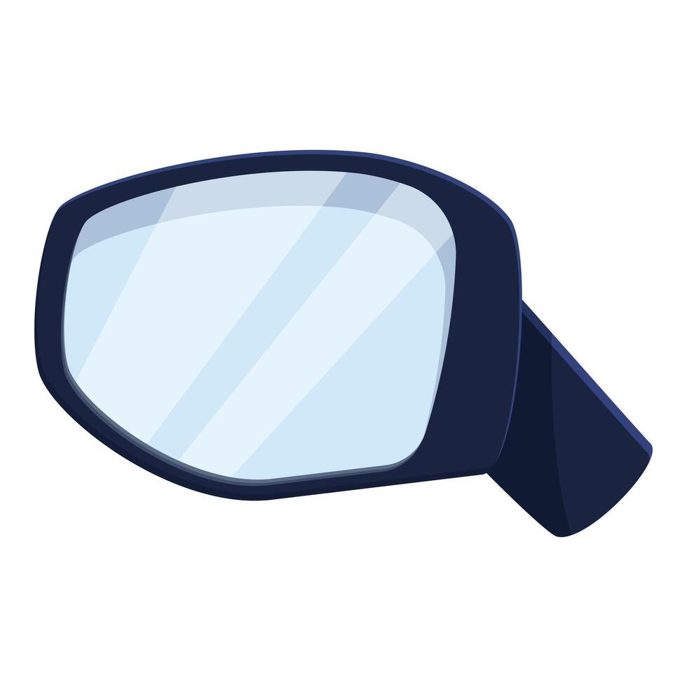 Side rear view mirror reflecting road safety awareness vector